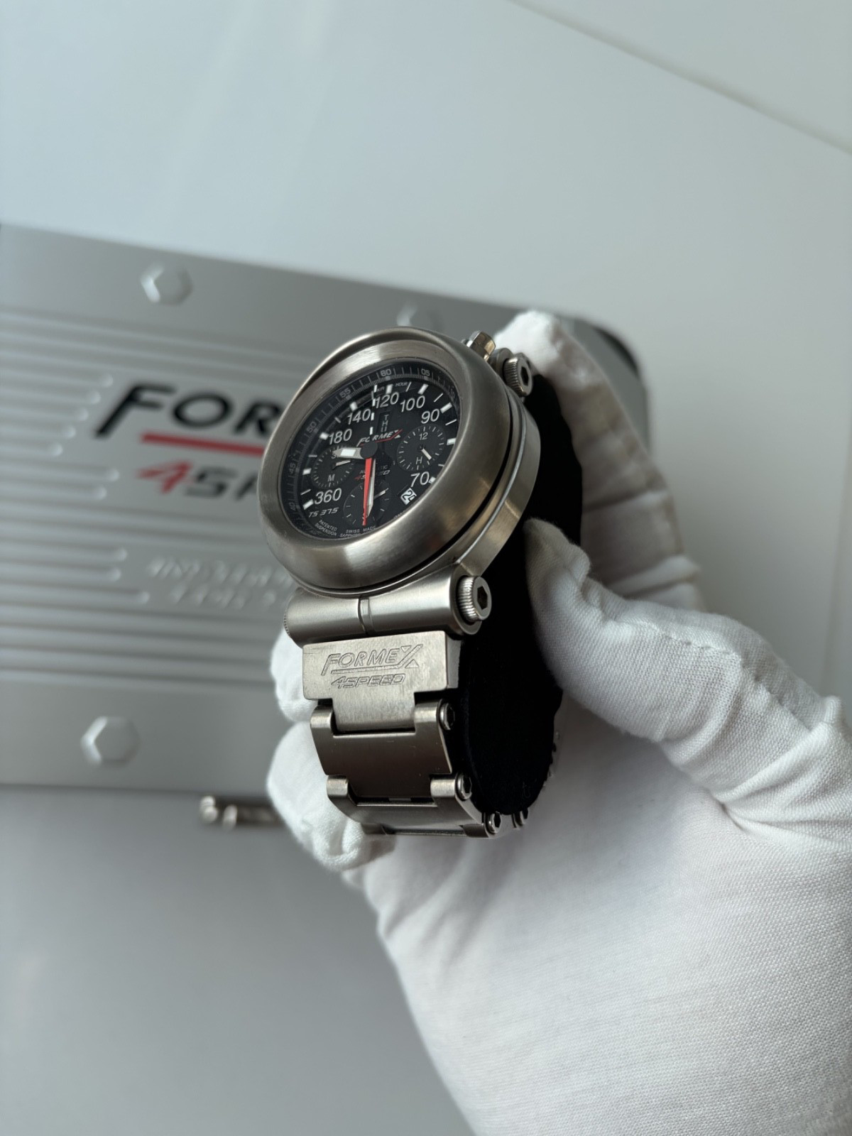Formex 4-Speed Titanium Men’s Watch Quartz Chronograph TS350 45mm with box