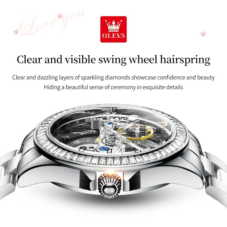 Skeletons Automatic OLEVS Fully Hollow Mechanical Mechanical Watch Women Watch