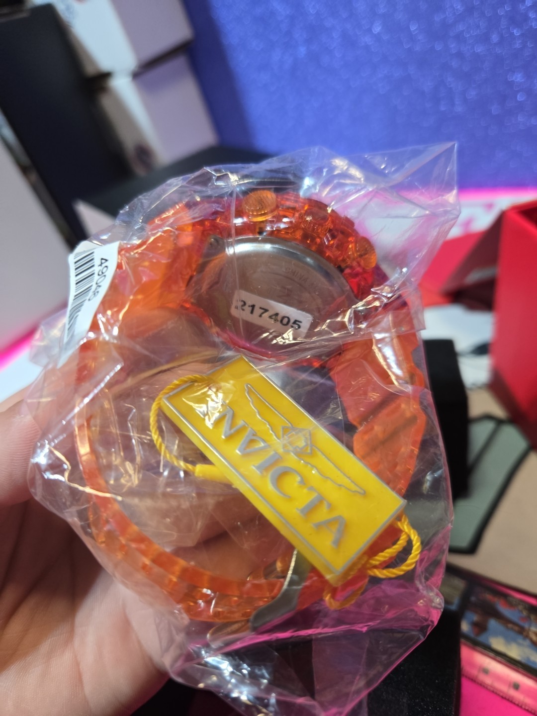 Invicta Racing Orange Digital Watch Model 49046 52mm Transparent NEW