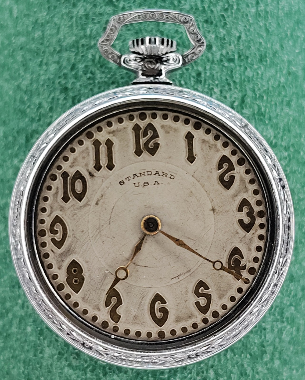 C1996 Mens Standard New York Embossed Manual Vintage Pocket Watch Parts lot
