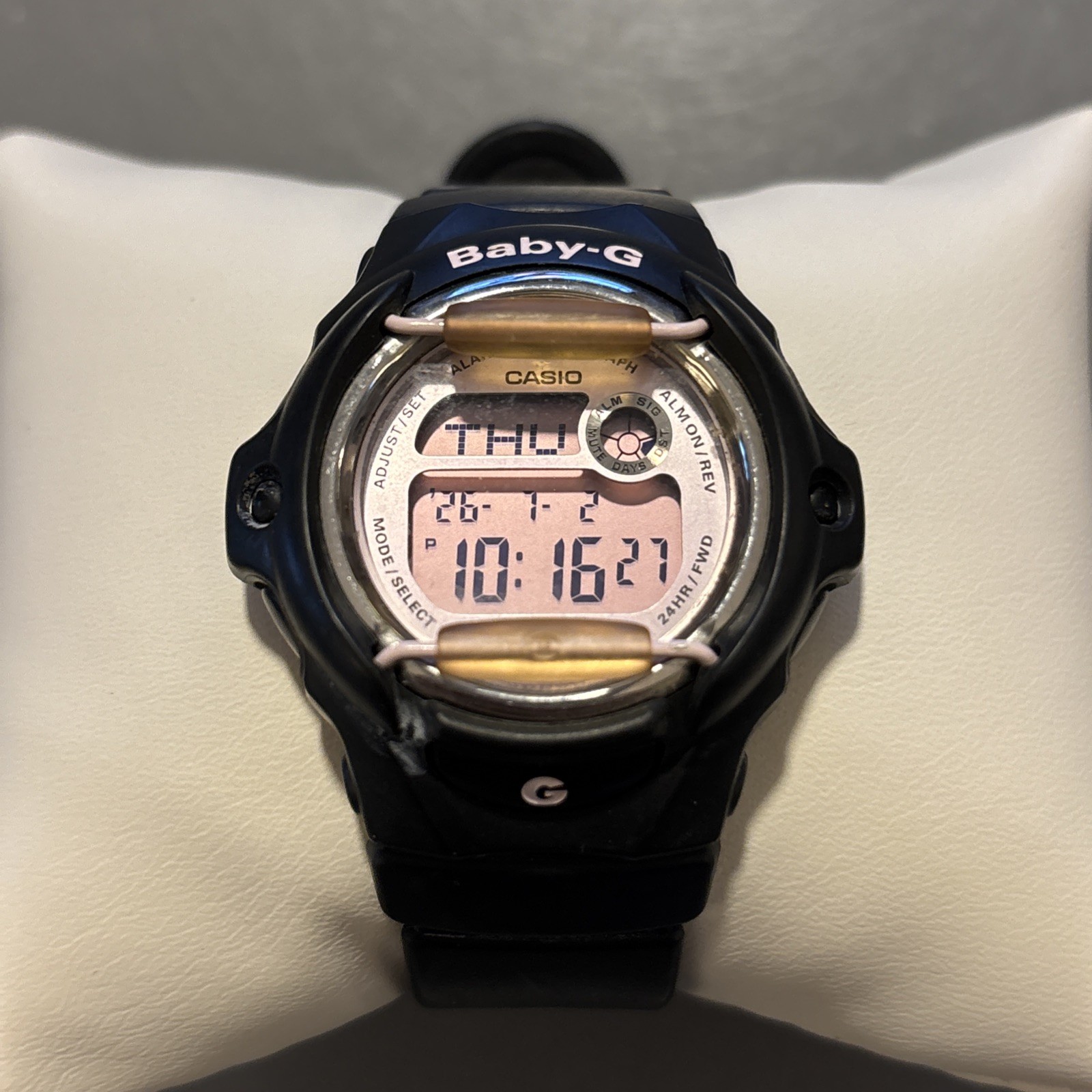 Casio Baby-G Shock Digital Watch BG-169M Black Pink WR 200m – Works!