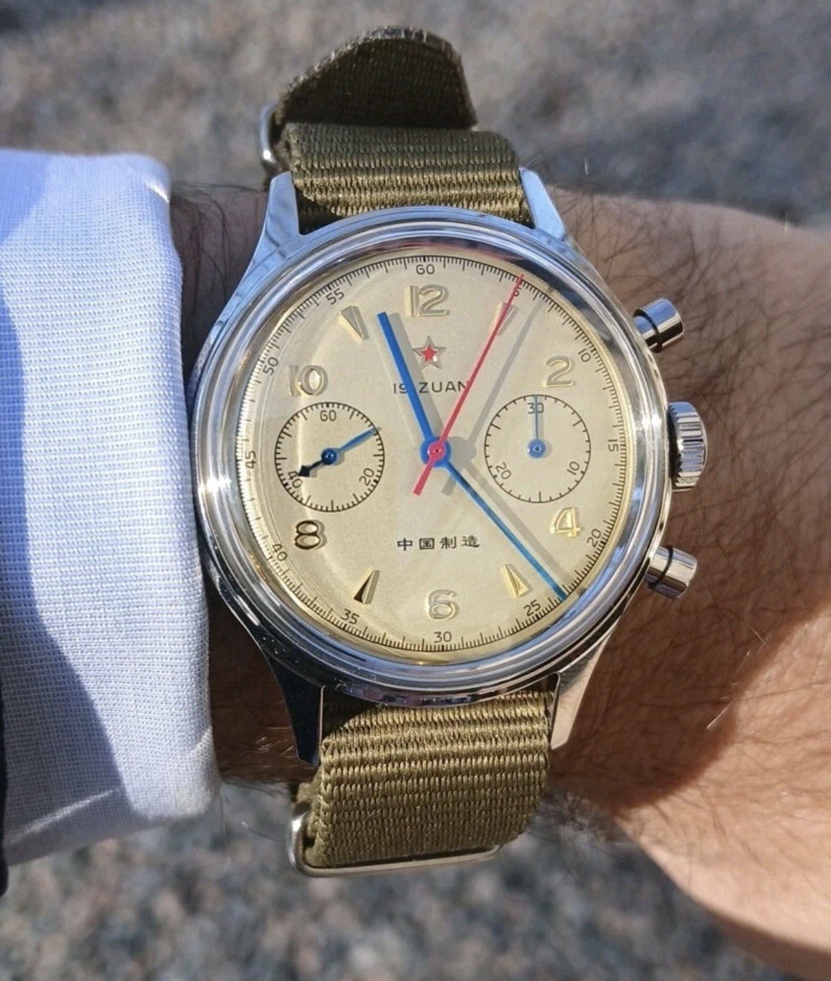 Seagull 1963 ST1901 38mm Acrylic Manual Wind Pilot’s Chronograph Watch US Seller