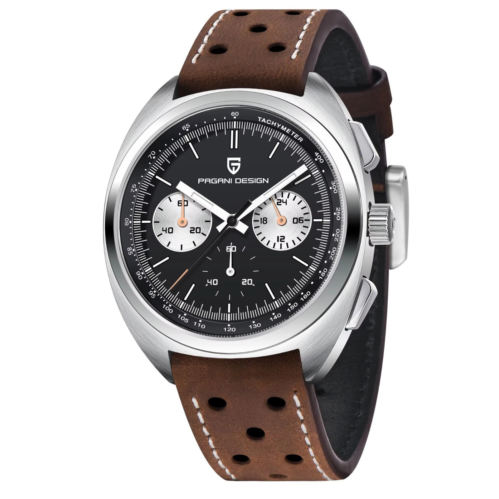 39MM PAGANI DESIGN Quartz Retro Men’s Watch Leather 100M Waterproof Luminous NEW