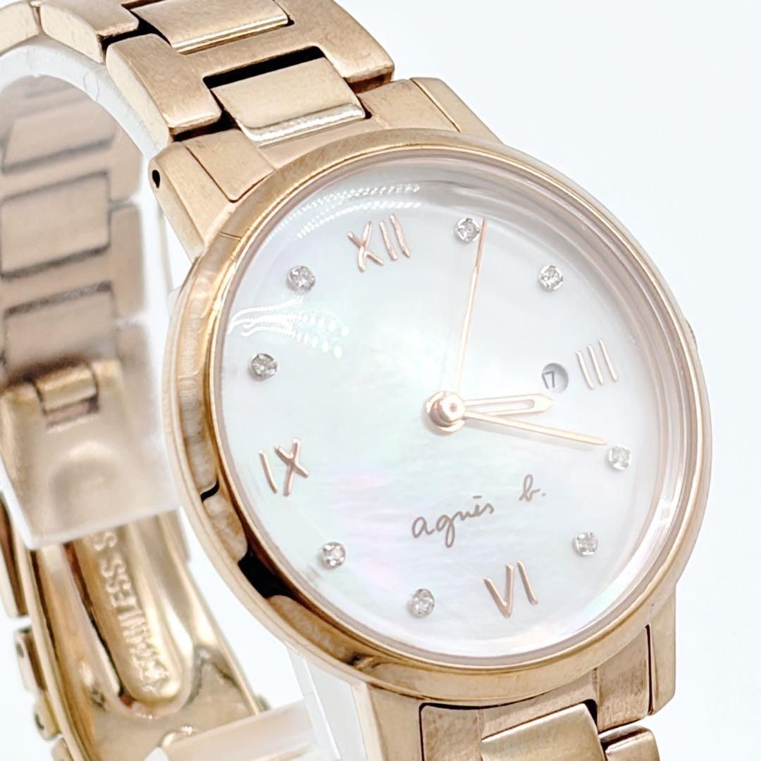 agnes b Shell Dial Pink Gold 29mm with Date Excellent Condition Operational Wome