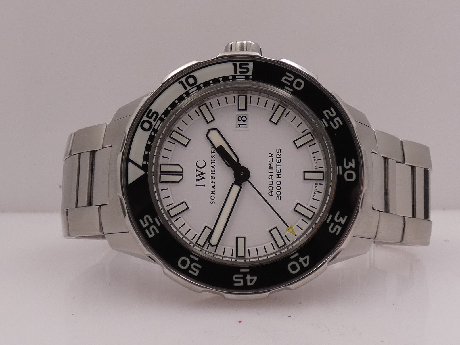 IWC AQUATIMER AUTOMATIC 2000m IW3568 WITH PAPERS YEAR 2019 STEEL BRACELET WATCH