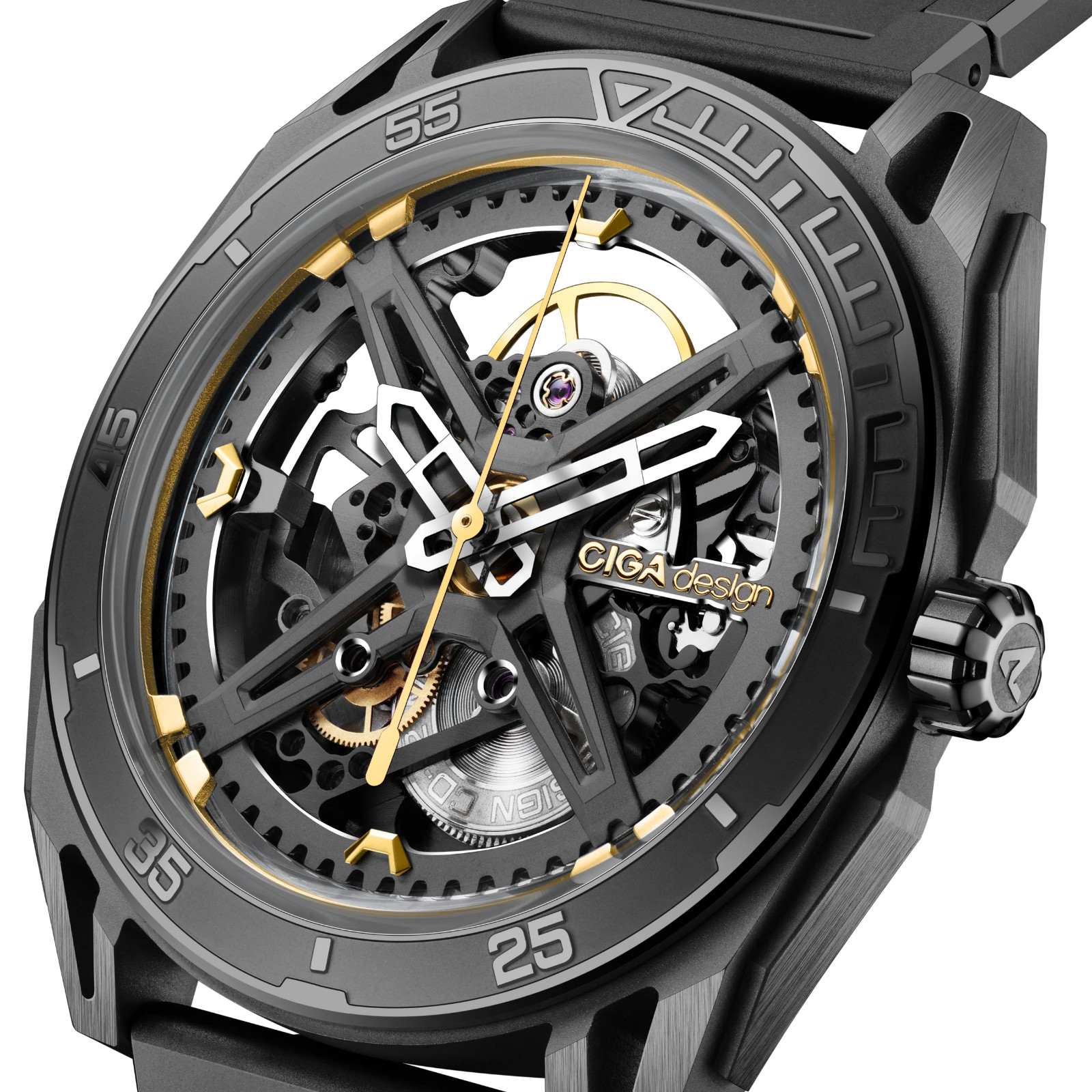 CIGA Design Falcon Round Automatic Skeleton Mechanical Watch