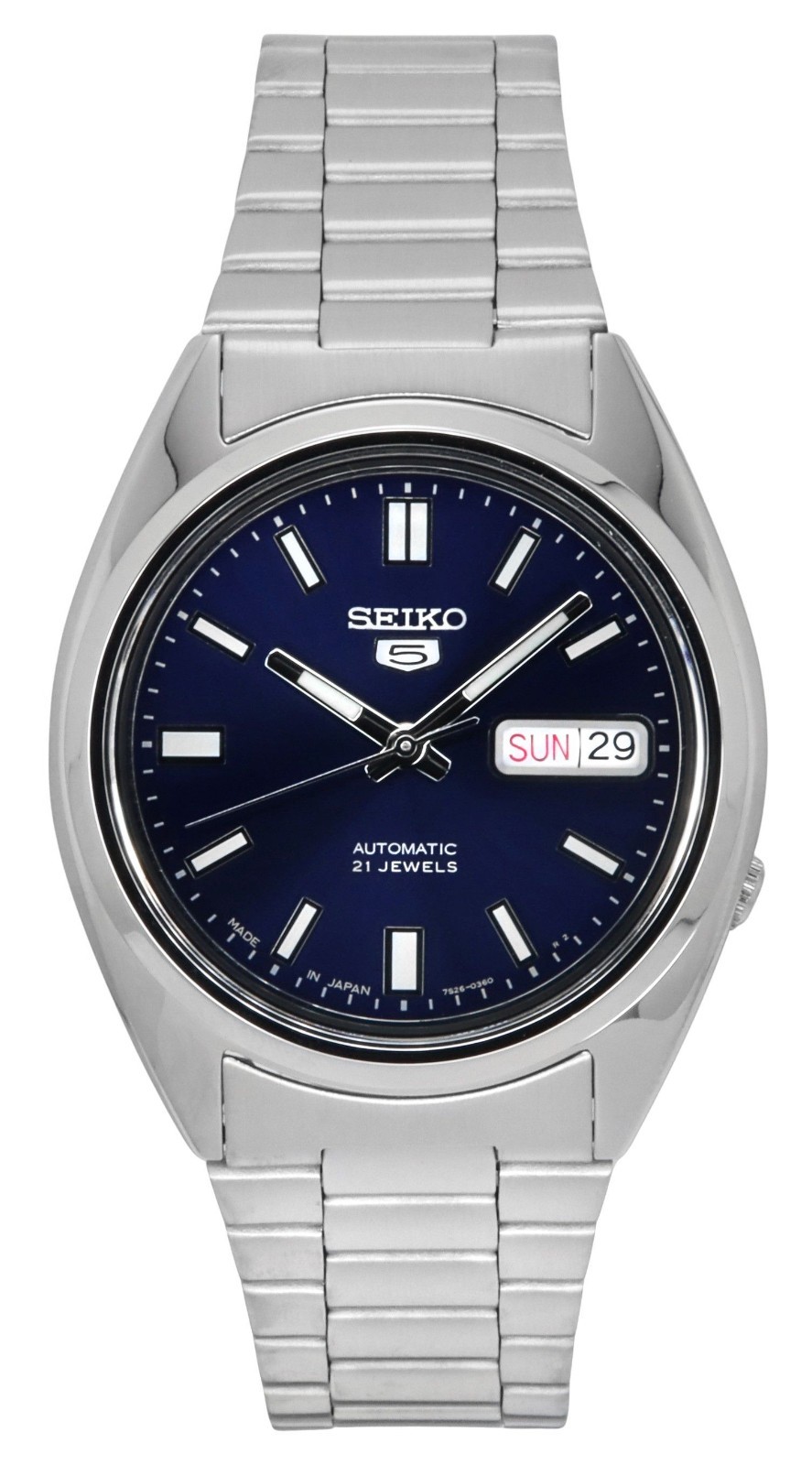 Seiko 5 Automatic Blue Dial Silver Band Steel SNXS77J1 Men’s Watch