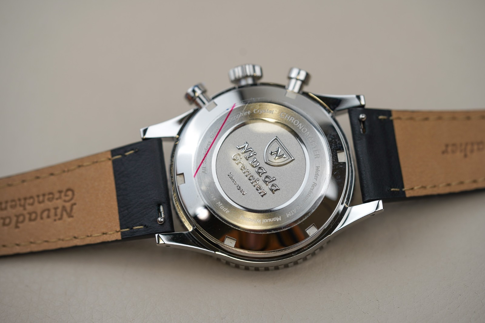 Nivada Grenchen Chronomaster White Panda Inter.Bezel 86010WM03LC Men’s Watch