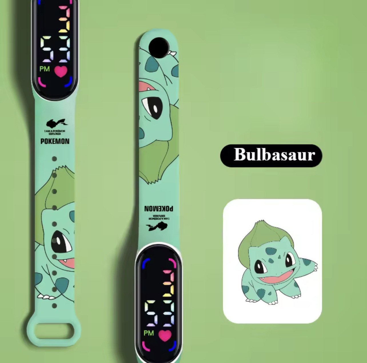 LED Digital Waterproof Pokémon Bulbasaur Watch | Great Gift for Pokemon fans! 🌟
