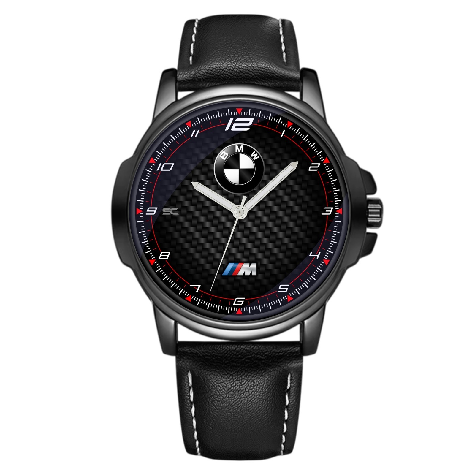 BMW GT Carbon Look M Performance Fiber Fan Art Quartz Wrist Watch