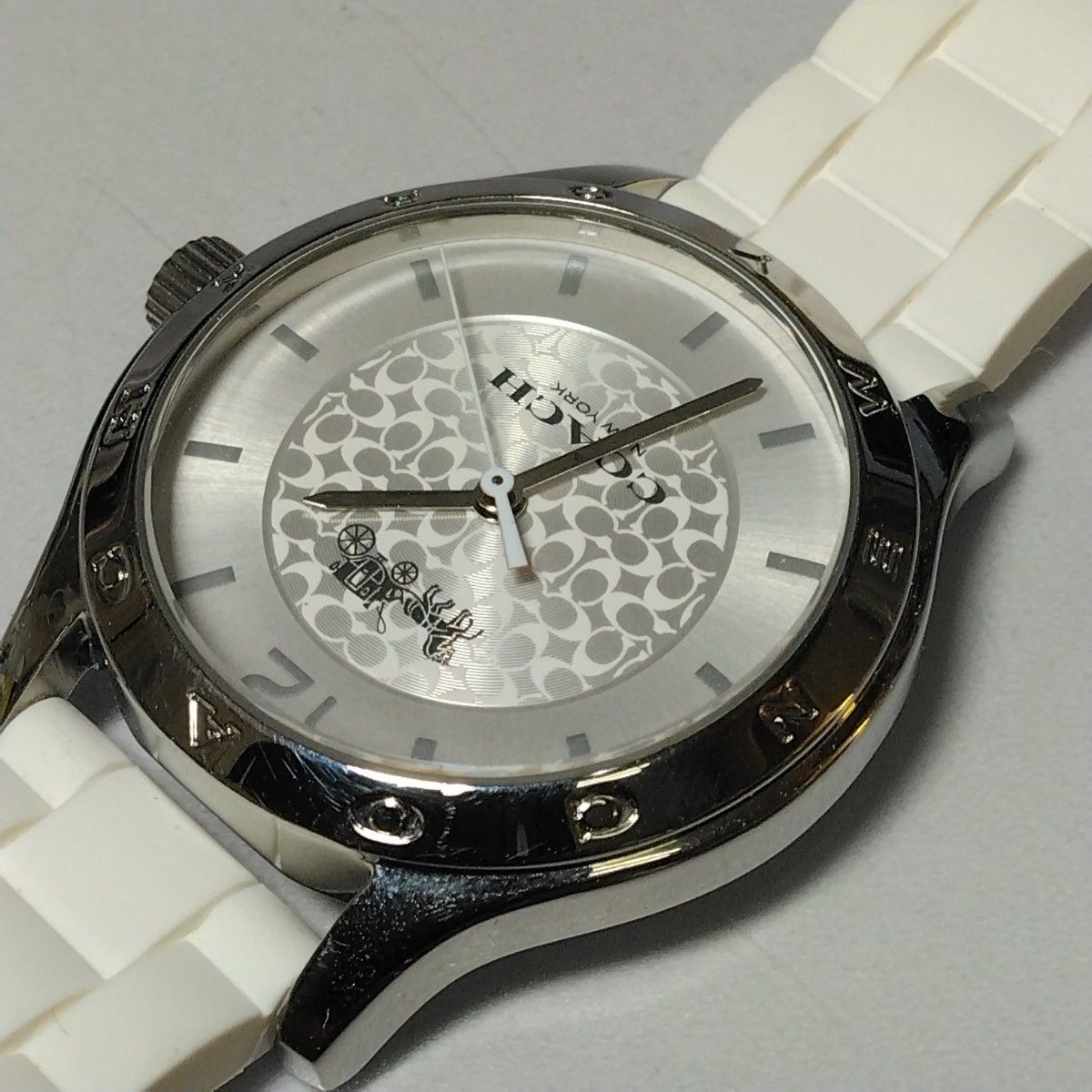 Battery Replacement and Cleaning Completed COACH Quartz Watch 14502525 Rubber Ba