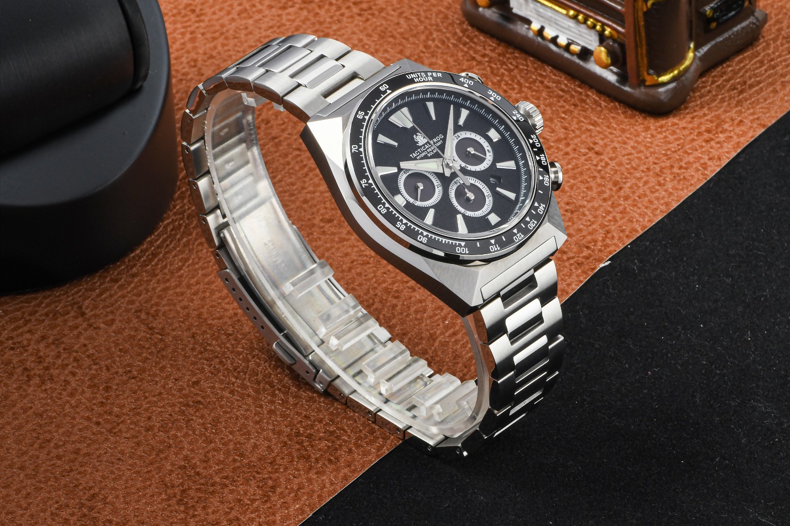 TACTICAL FROG GS VS75 Quartz Solar Chronograph Watch 45.5mm Paul Newman C3 316L