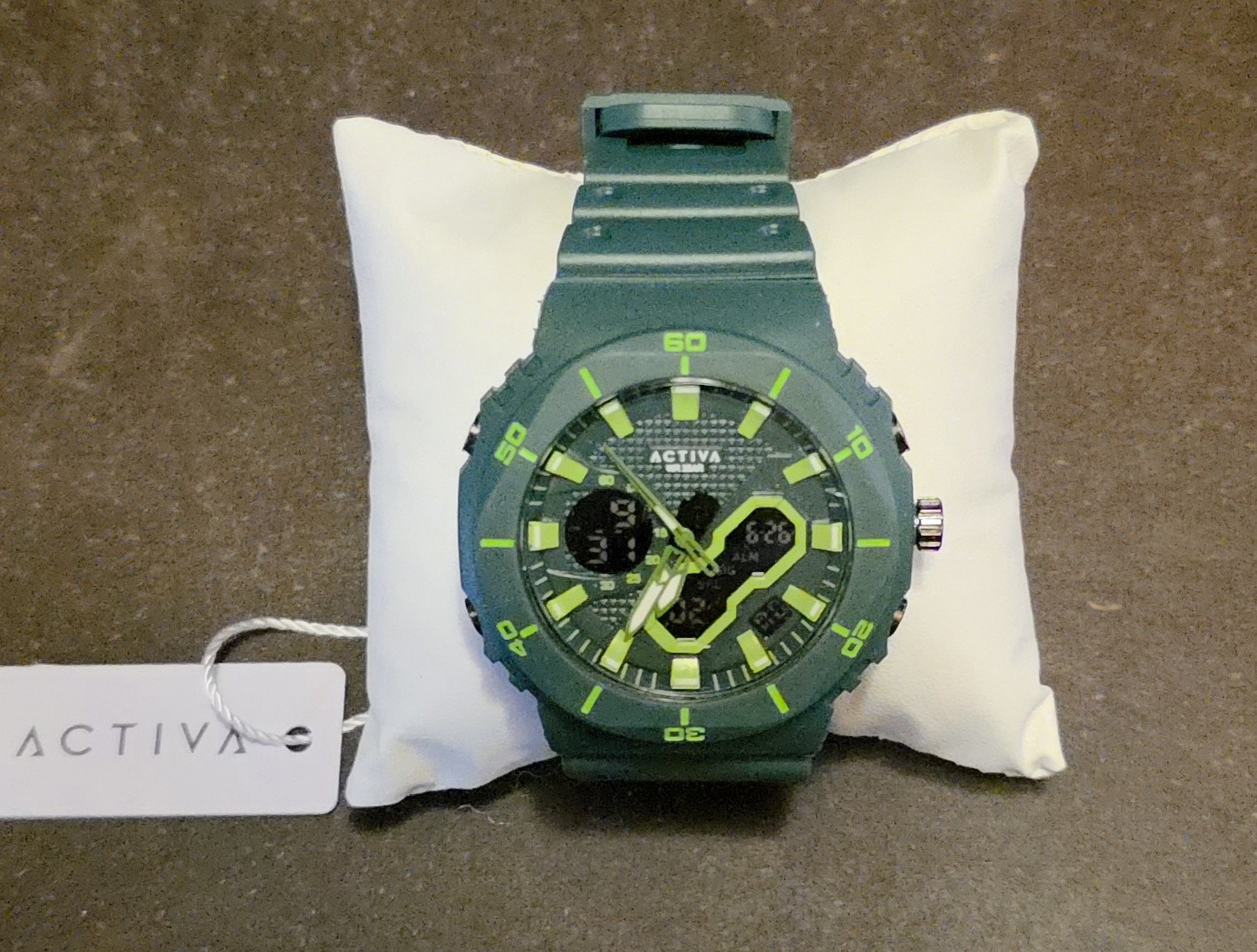 Activa Exon X Green Resin Sport Watch 48mm Backlight w/ Box
