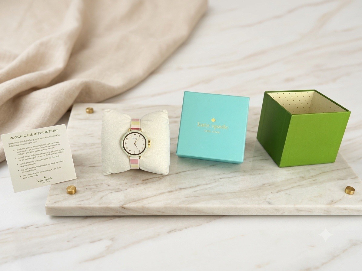 Kate Spade “Live Colorfully” Multi-Stripe Watch – KSW1410