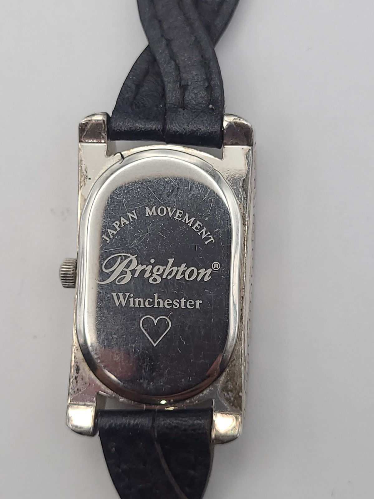 Brighton Winchester Rectangular Silver Plated Braided Band Dress Watch working