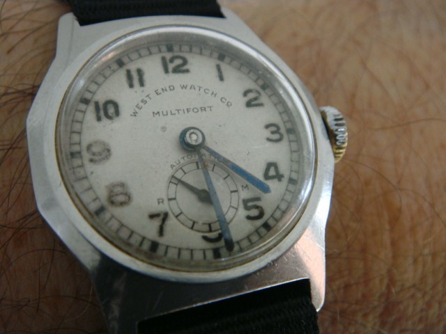 Borgel Taubert mans Mido Multifort West End Watch Co bumper vintage 17 jwl watch