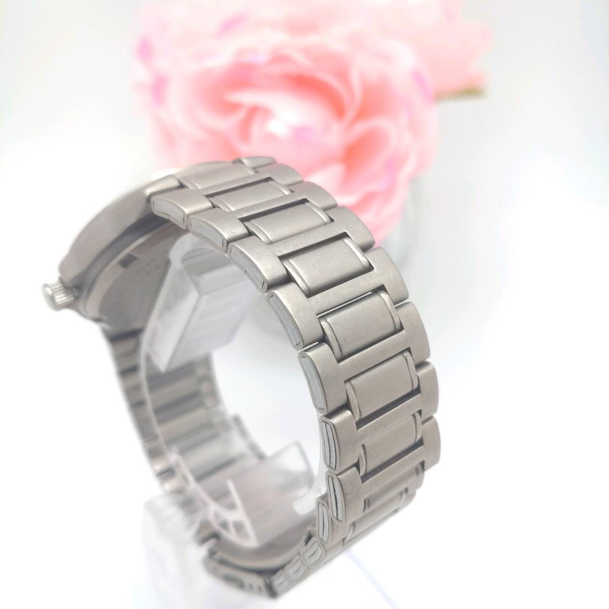 Seiko Solar Titanium Men’s Watch Working Order 80mm Band Authentic