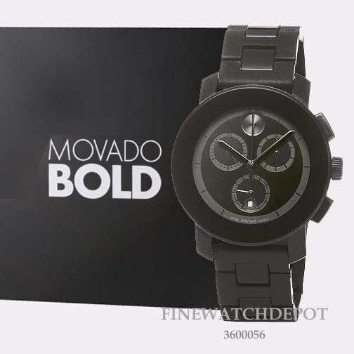 Authentic Movado Men’s Bold Polymer Chronograph Black Dial Watch 3600056