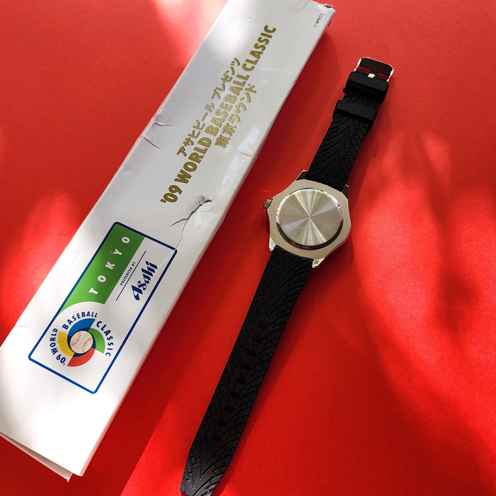 2009 World Baseball Classic Tokyo Round Watch Asahi With Original Box Mens