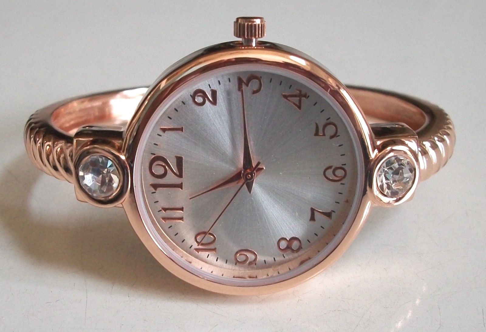 Women cable number dial silver, gold rose gold finish cuff fashion casual watch