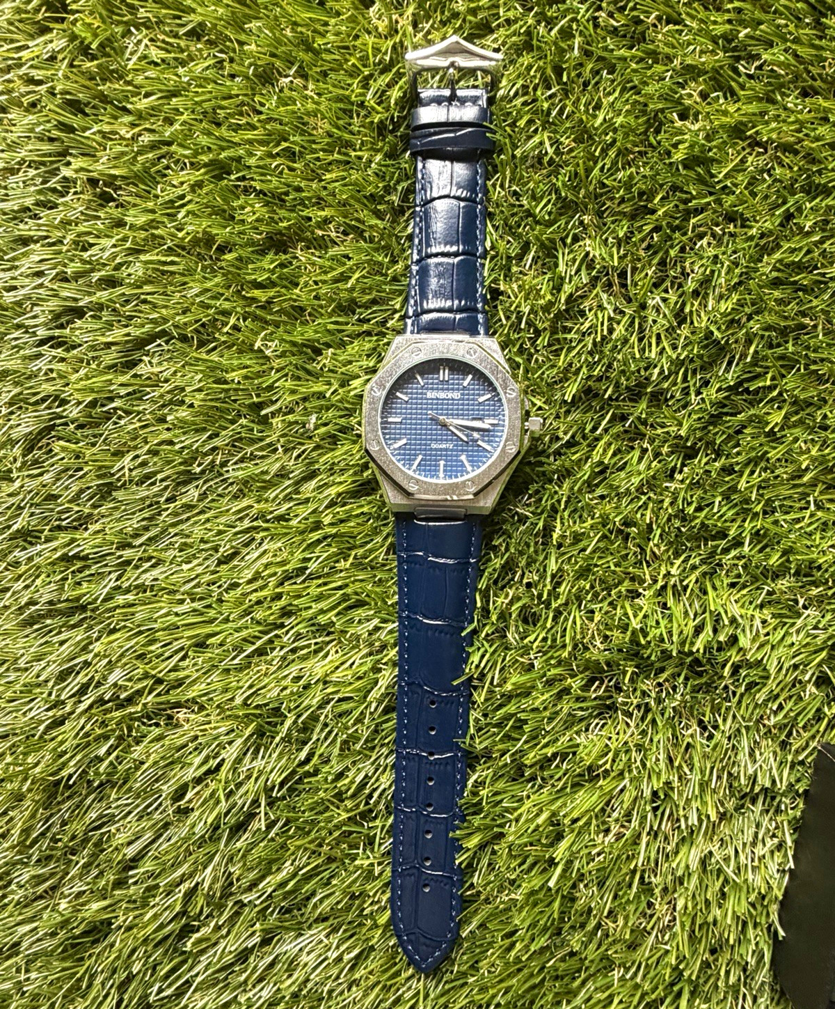 Luxury navy steel ,quartz , resistant and stainless