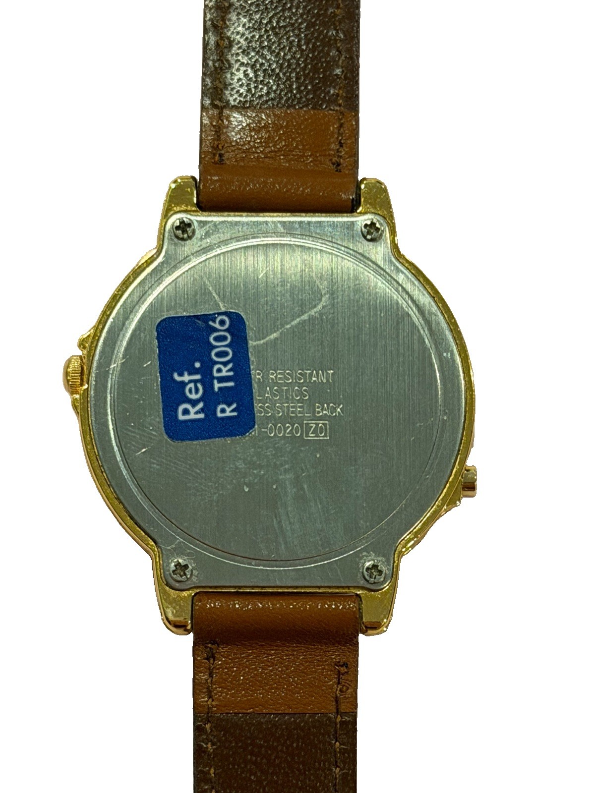 Disney Mickey Mouse Flags Dial Quartz Water-Resistant Brown Leather Strap Watch
