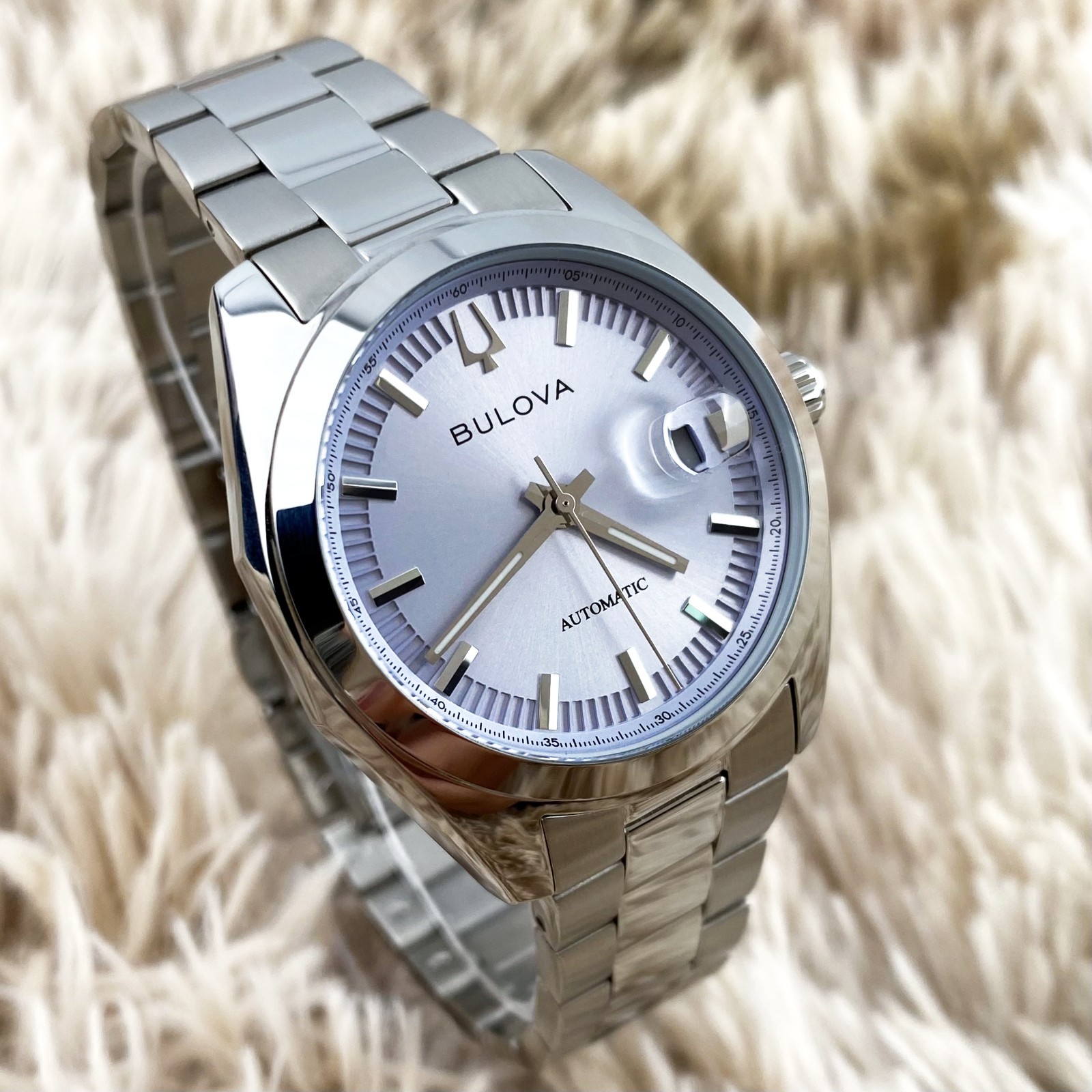 Bulova Surveyor 39mm Light Blue Dial Stainless Steel Men’s Watch 96B469