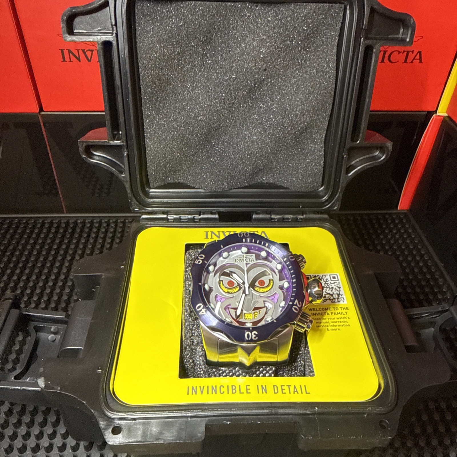Invicta Venom JOKER Edition Chrono 54mm Silver Tone Mesh Bracelet Watch 48168