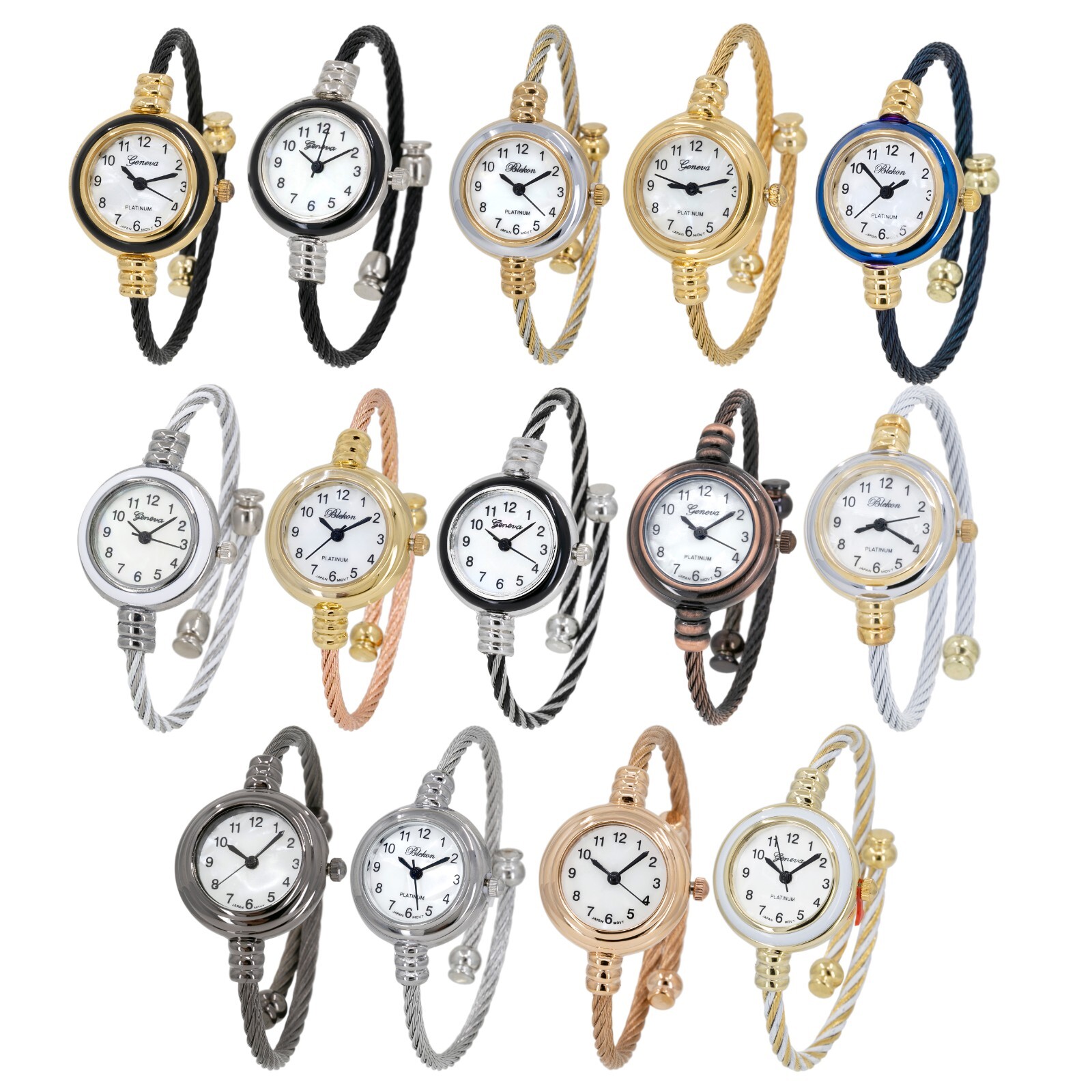 Blekon Collections Women’s Round Analog 23mm Case Wire Bangle Ladies Wrist Watch