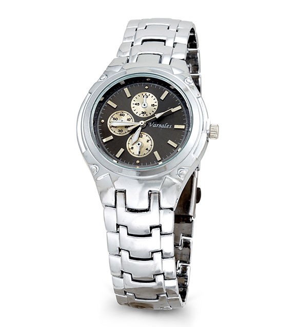 New Mens Silver Tone Gray Dial Link Bracelet Fashion Watch