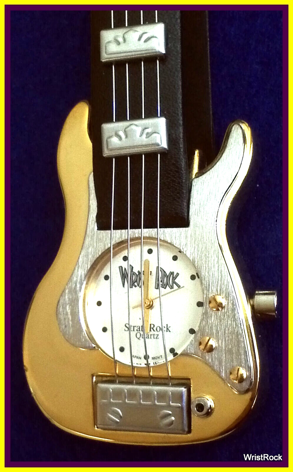 Brand New Gold WRISTROCK Guitar Watch w/ Guitar Case – 1 Year Warranty