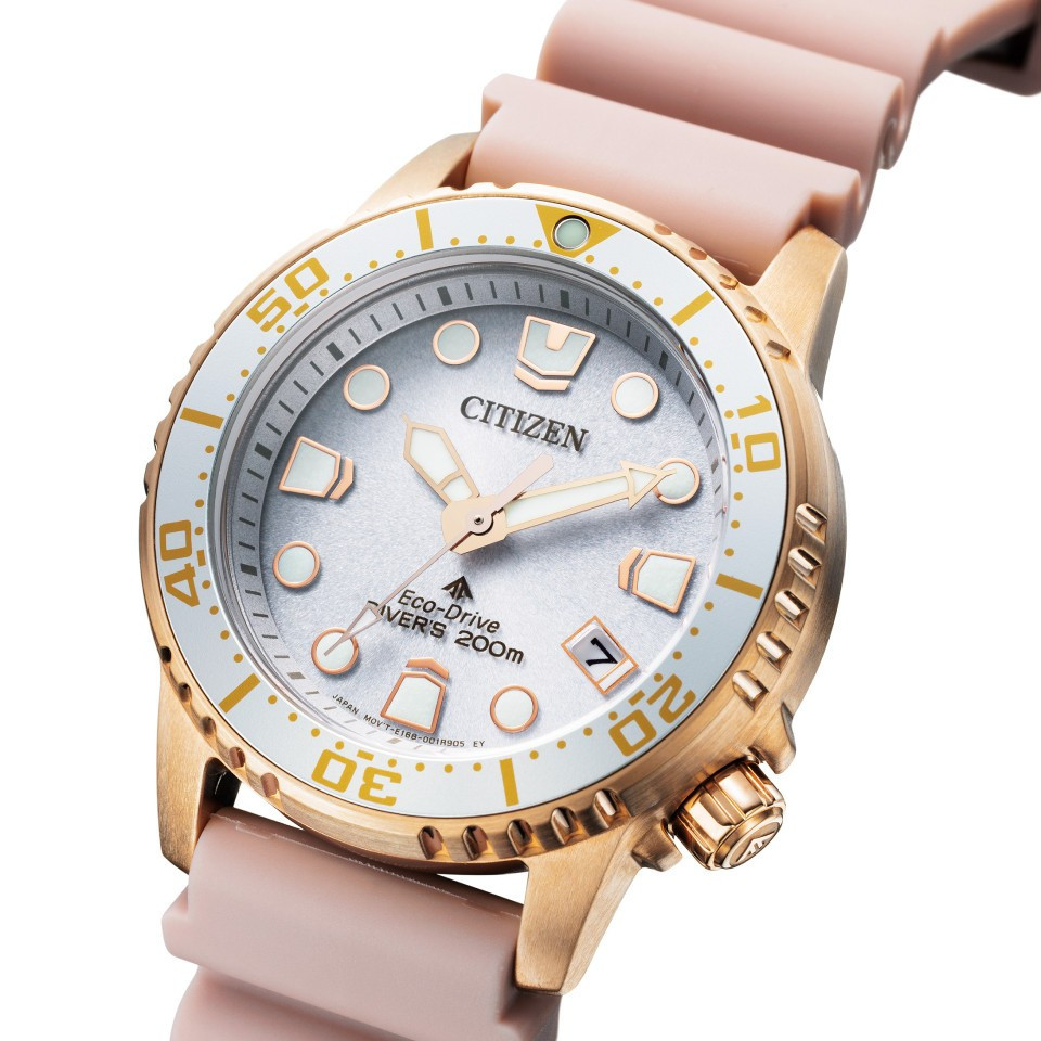 Citizen Eco-Drive Rose Gold Silver Dial Promaster Diver Women’s Watch EO2023-00A