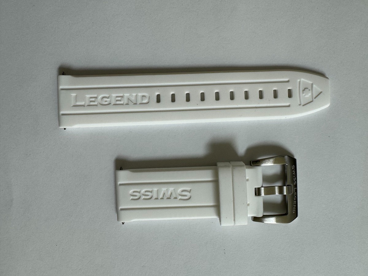 Man’s Swiss Legend Silicone/Rubber White watch band strap 24mm