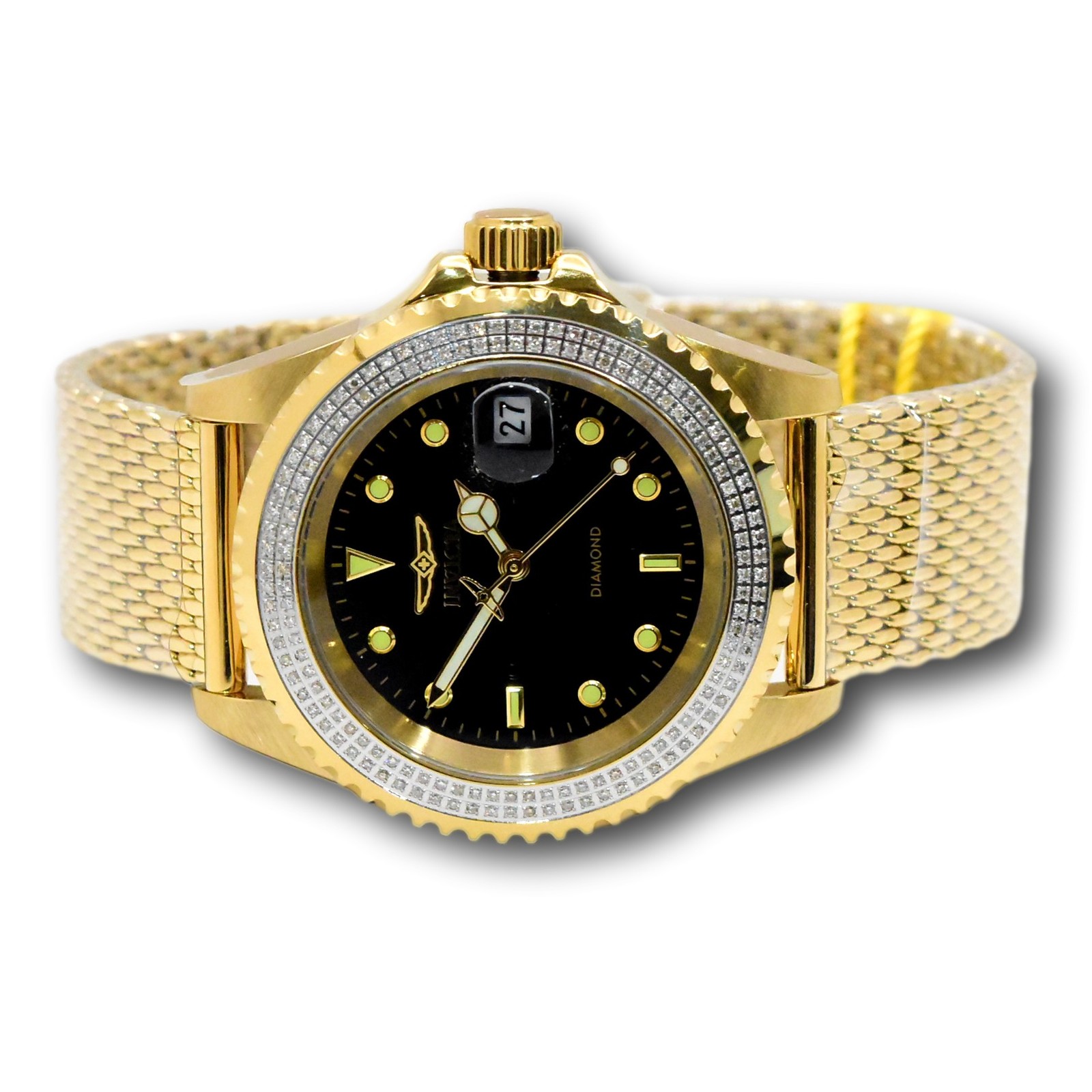 Invicta Elite Automatic 0.59ct Diamond Bezel 40mm Gold Men’s Watch 48745