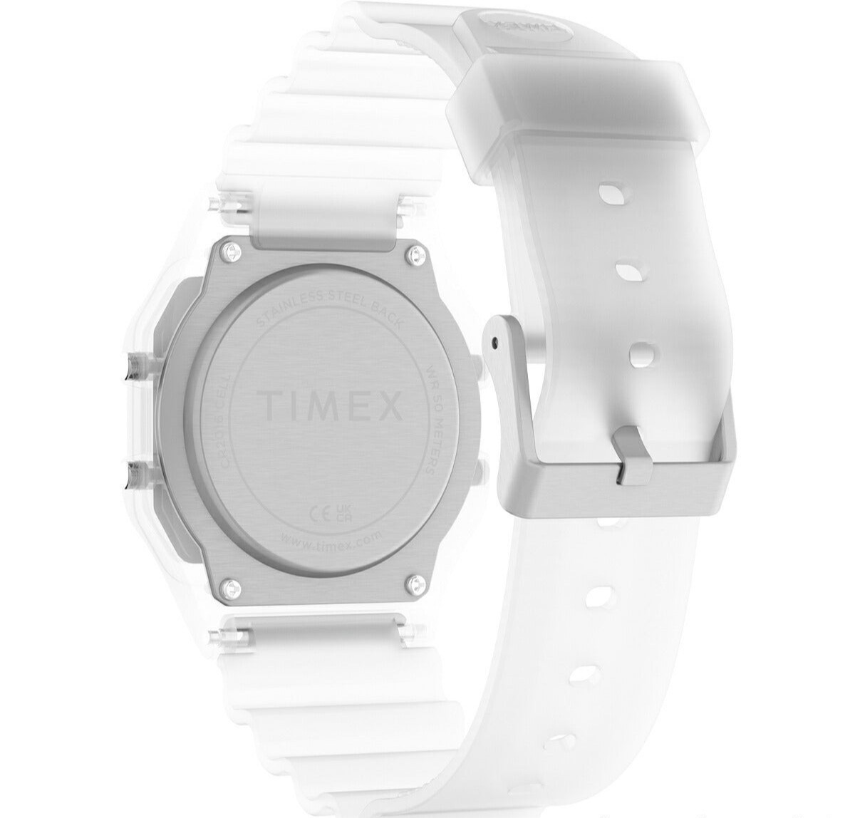 Timex T80 Translucent TW2Y36400 Digital Clear Resin 34mm Chrono Watch Japan