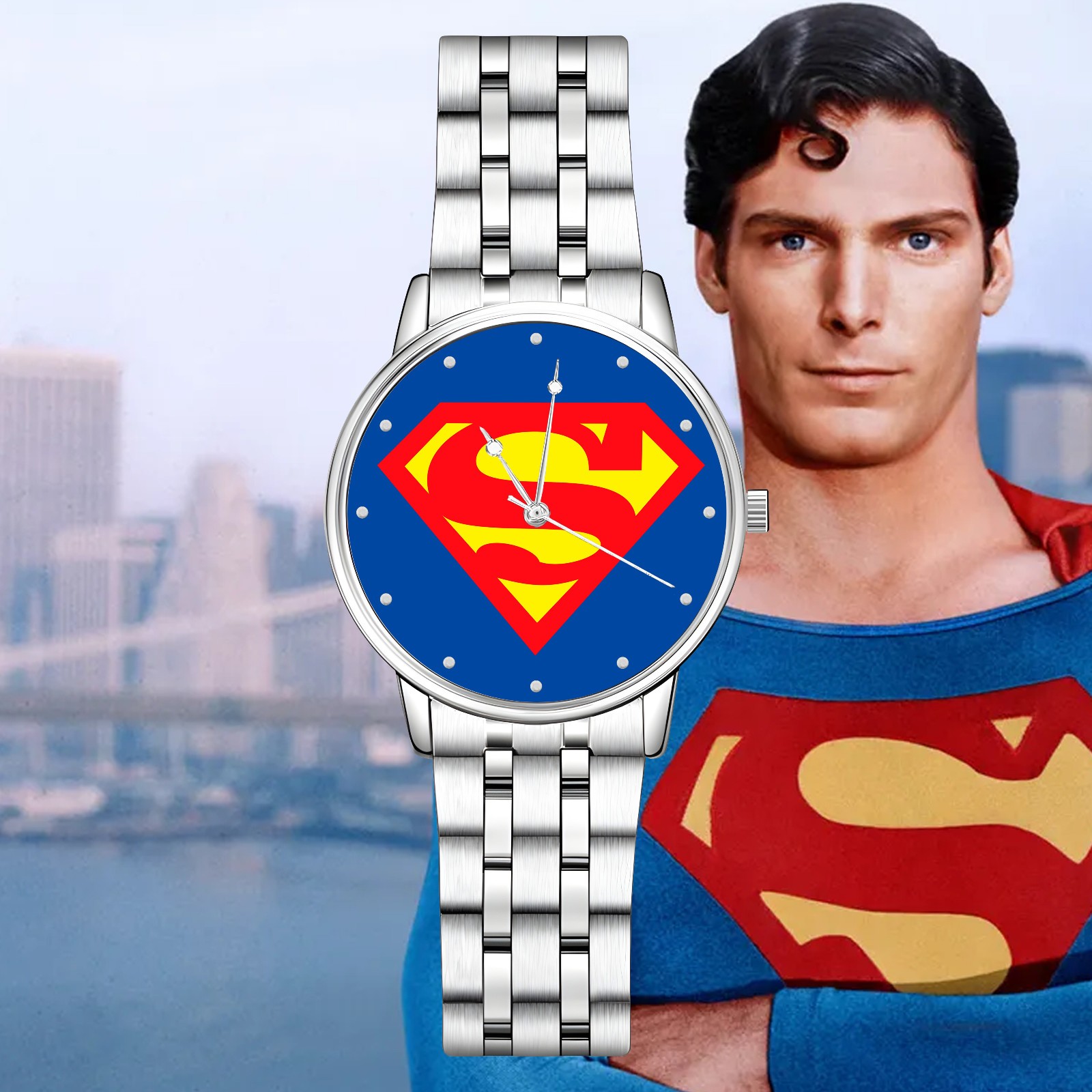 Superman Shield Engraved Wrist Watch Collection