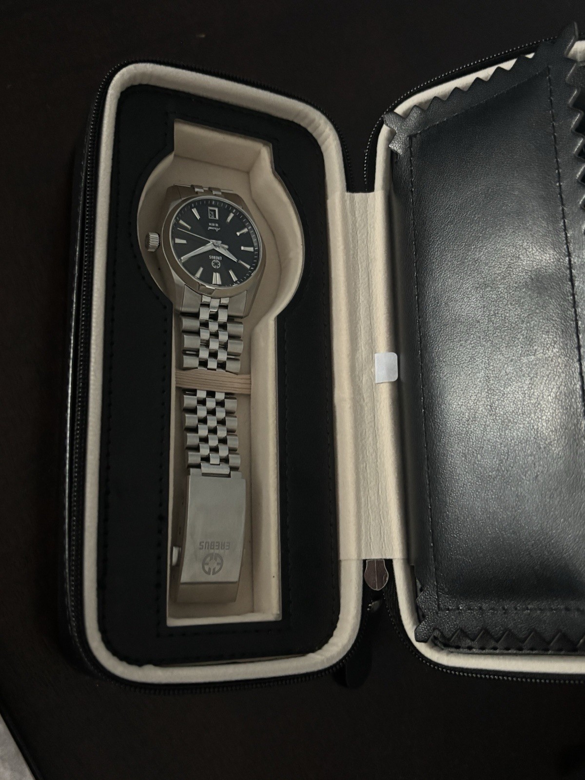 Erebus Ascent Automatic 36mm Black Dial Steel Bracelet 100m Date Screwdown