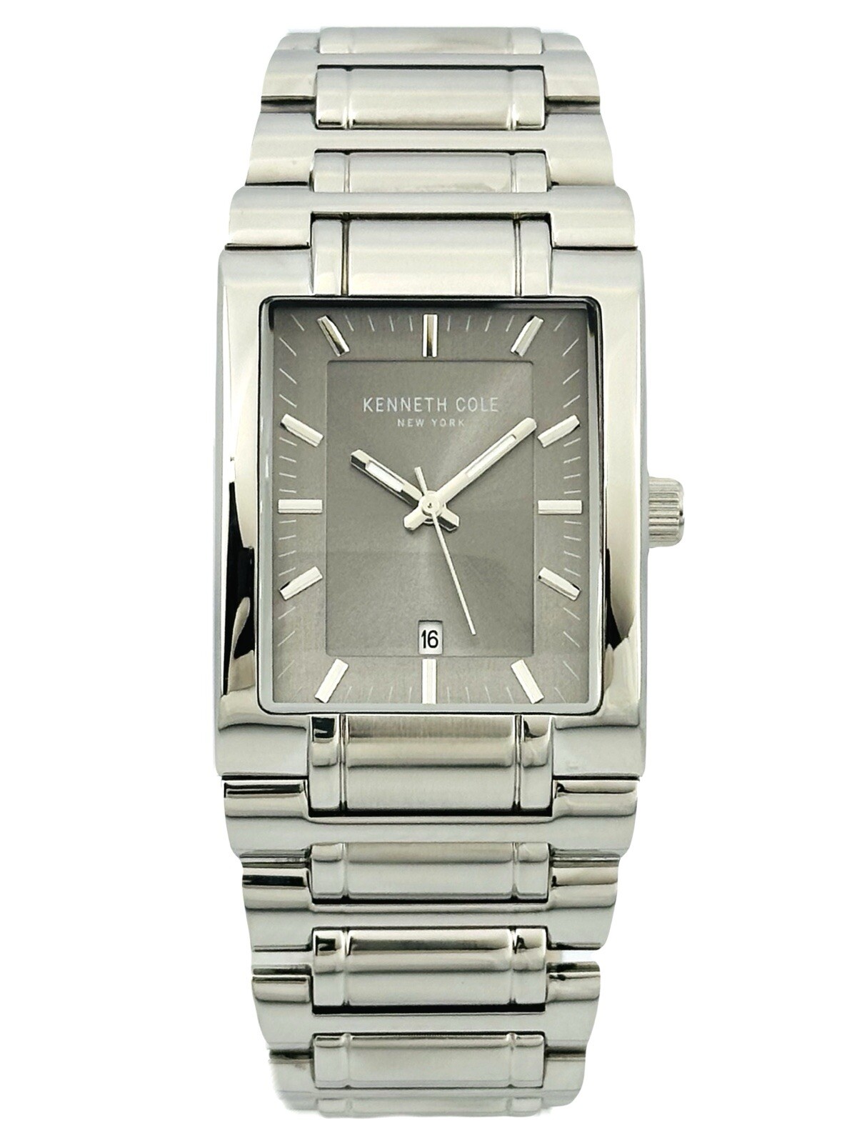 Kenneth Cole KC50663001 Men’s Grey Dial Chunky Stainless Steel Bracelet Watch