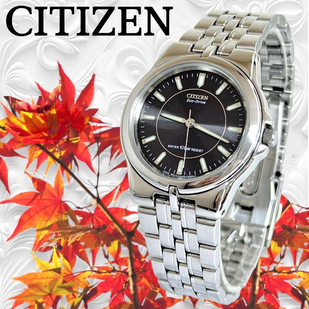 Ⴤ1498 ꕤExcellent condition CITIZEN Eco-Drive Solar Watch Silver 【USED】