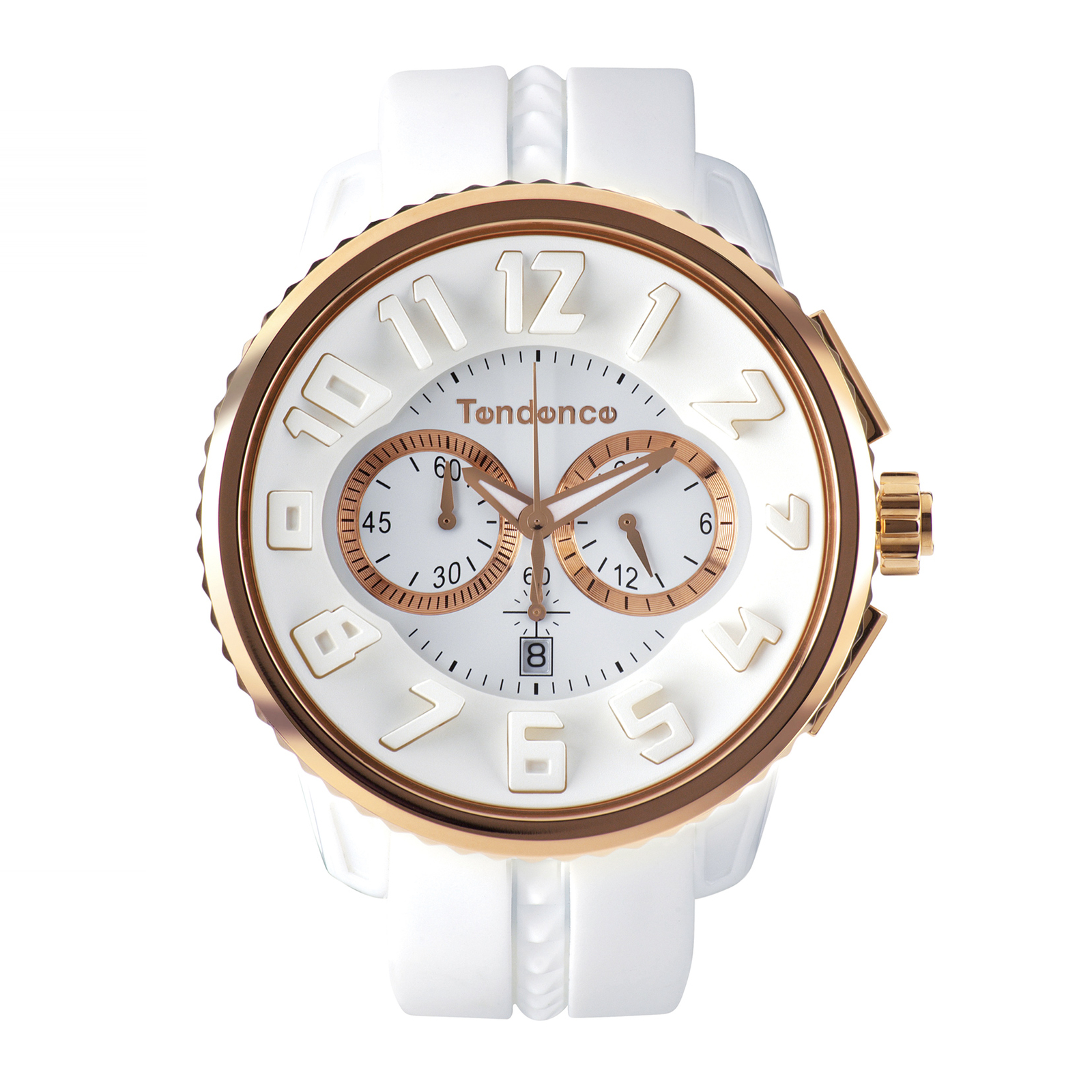 TENDENCE GULLIVER ROUND CHRONO Men’s Women’s White Quartz Ref. TG046014 Watch