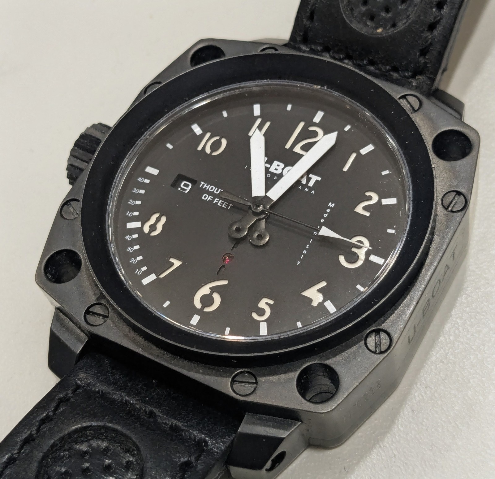 U Boat Watch Thousands Of Feet 43mm Mens Watch Left Handed Crown 443742-001