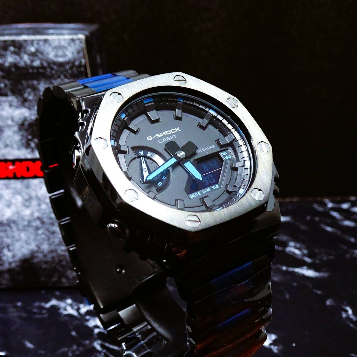 〓New〓〓mod Casioak〓〓G-Shock Custom〓〓GA2100 with body〓Stainless steel black