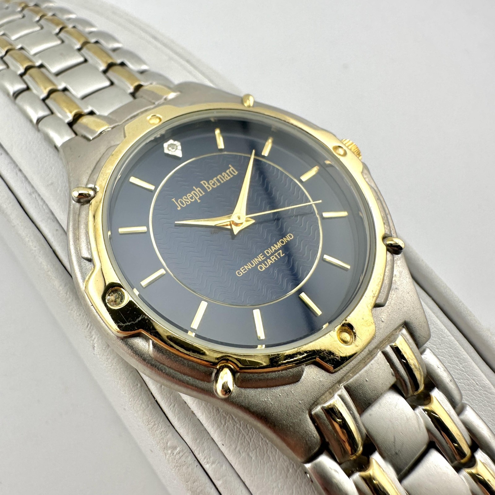 Joseph Bernard Mens Watch 38mm Blue Dial Silver Case Multicolor W1599, Size 7.8″