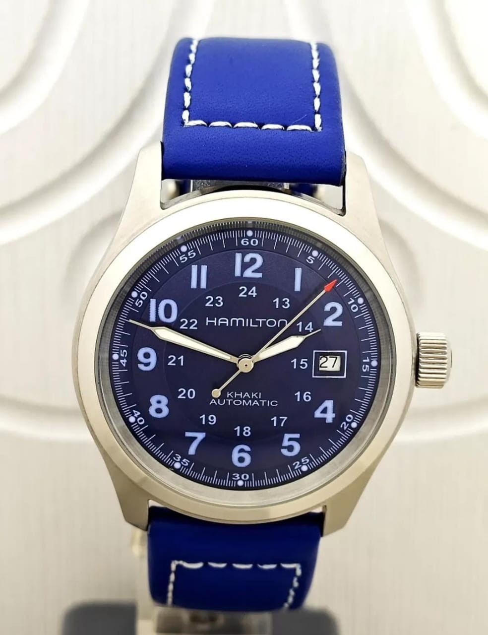 Hamilton khaki field automatic blue dial mens watch