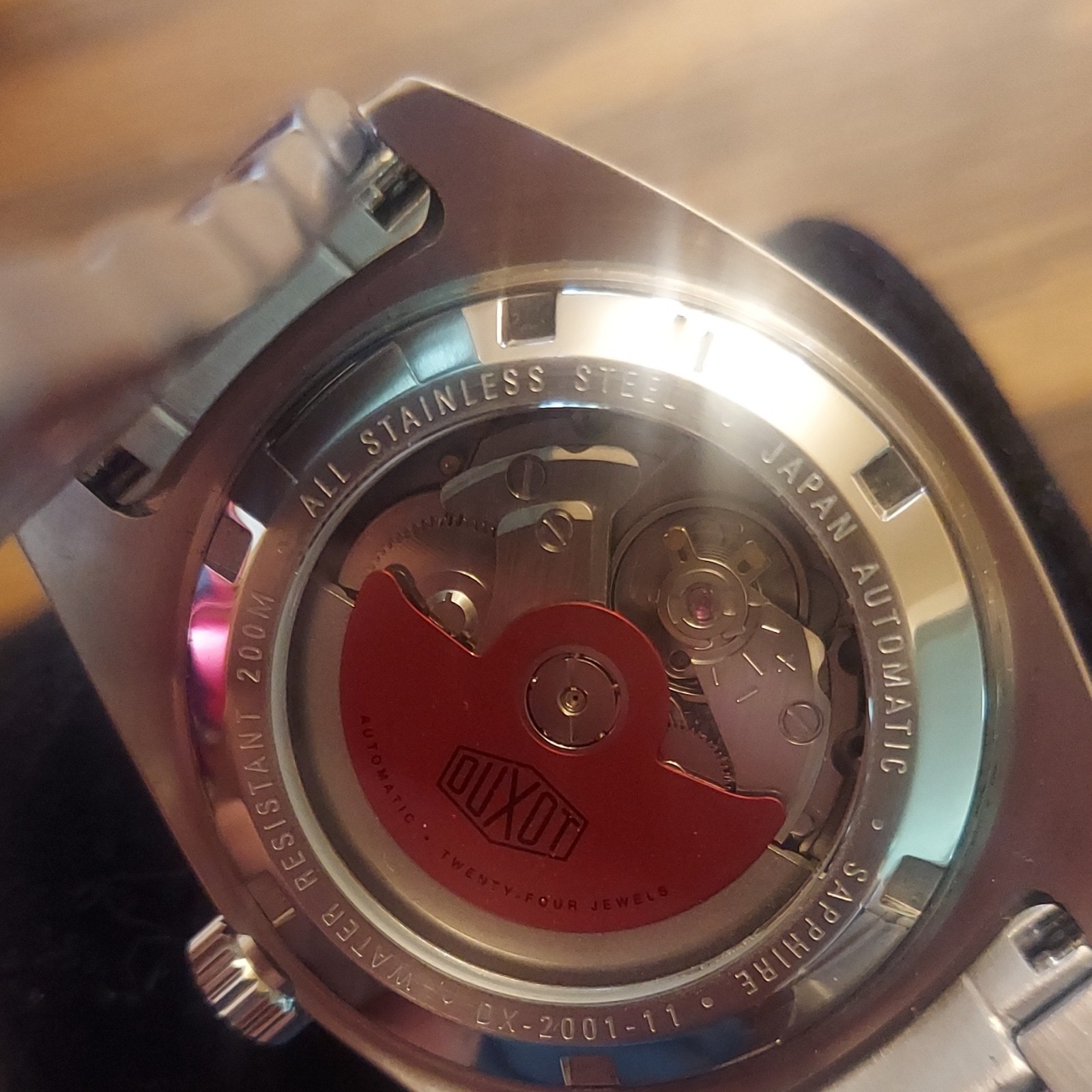 Duxot Men’s Diver Automatic Watch 200m Black Dial Date SS Bracelet DX-2001-11