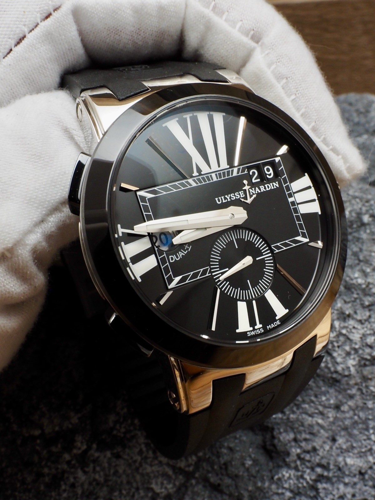 Ulysse Nardin Executive Dual Time Full Factory Service 05/2026! 243-00 New Strap