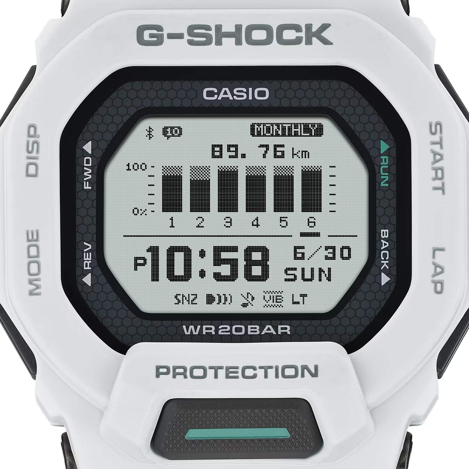 Casio G-Shock G-Squad Move Digital White Resin Strap Fitness Watch 48.4mm – GBD2