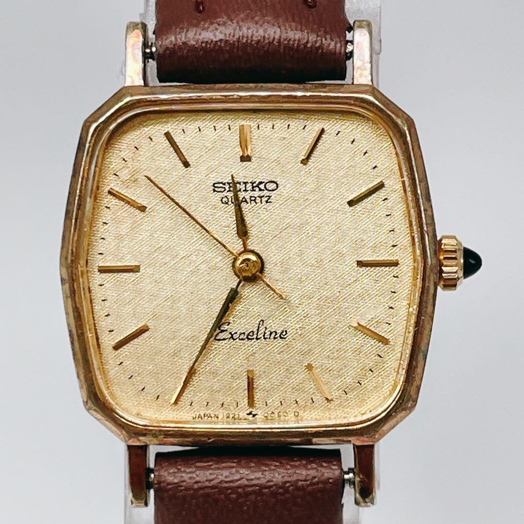 Seiko Exeline Ladies Vintage Gold Quartz Watch 1221-5010 Japan 071115
