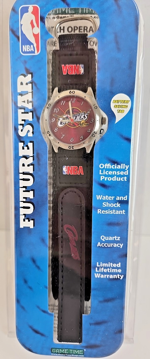 Game Time Future Star NBA Cleveland Cavelier Analog Watch Leather Strap
