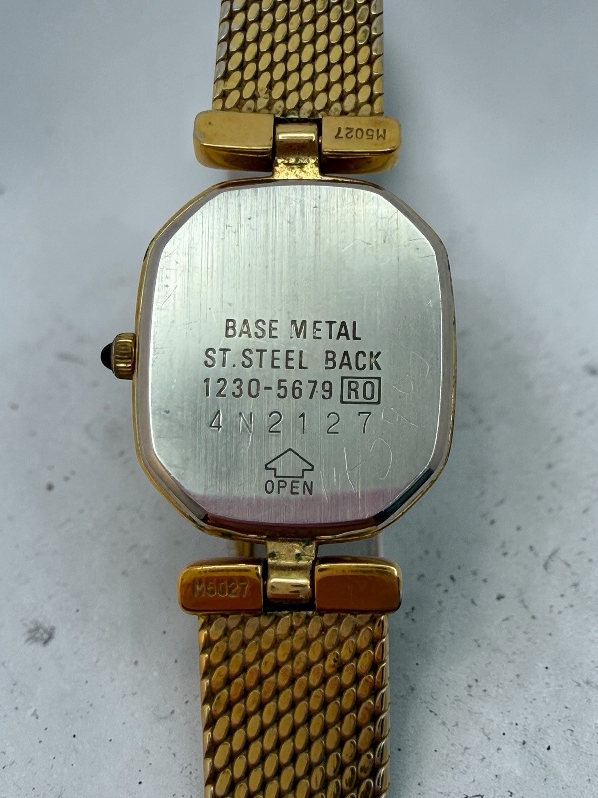 Lassale Gold Plated Rectangle Analog Dress Wristwatch 7.5in 1970-80